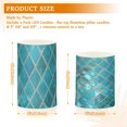 thumbnail image 3 of Turquoise Ceramic Mosaic Flickering Flameless Candles Battery Operated with Remote Timer LED Pillar Candles Set of 2, 3 of 7