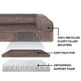 thumbnail image 5 of FurHaven Pet Products Faux Fur & Velvet Orthopedic Sofa Pet Bed for Dogs & Cats - Driftwood Brown, Large, 5 of 13