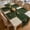 Color 1, variant on SPXUBZ Vintage Table Runner and Placemats Set of 5, 4 Pcs Linen Table Mats with Table Runner, Rustic Farmhouse Damask, Rustic Farmhouse Kitchen Dining Room Table Decorations