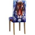 thumbnail image 4 of ZHANZZK Tiger Wildlife with Earth and Stars Stretch Chair Cover Protector Seat Slipcover for Dining Room Hotel Wedding Party Set of 4, 4 of 6