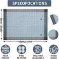 thumbnail image 5 of mubwai Blue Grey Ethnic Boho Placemats Set of 6, 12x18 Inch Linen Burlap Washable Durable Art Table Mats for Holiday Party Kitchen Dining Room Decoration, 5 of 6