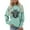 Mint Green, variant on Tiweut Sweatshirts Top for Women Cow Print Long Sleeve Hoodless Pullover Crew Neck Ladies Classic Blouses Beige,L