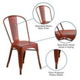 thumbnail image 5 of Flash Furniture Commercial Grade Distressed Kelly Red Metal Indoor-Outdoor Stackable Chair, 5 of 12