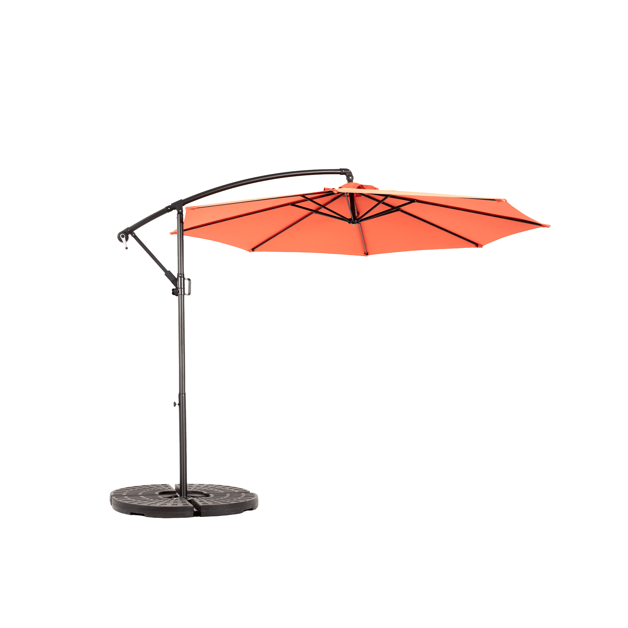 Leumius 10ft Outdoor Patio Umbrella,Outdoor Offset Cantilever Umbrella with 8 Sturdy Ribs and Easy Tilt Adjustment,Patio Market Umbrella for Pool Deck Porch Backyard Garden,Orange(No Base)