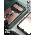 thumbnail image 5 of Compatible for Google Pixel 6 Pro 2021 Case with Camera Cover & Kickstand, Slide Lens Cover+Rotate Ring Stand+Card Holder, Impact-Resistant, Full Protect for Google Pixel 6 pro Rose Gold, 5 of 5