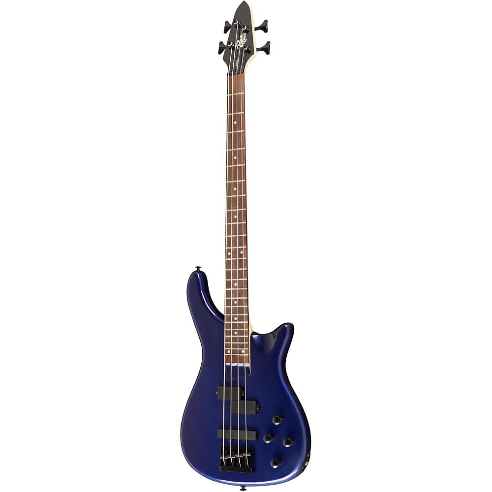 Rogue LX200B Series III Fretted 4-String Solid Body Bass Guitars, Metallic Blue