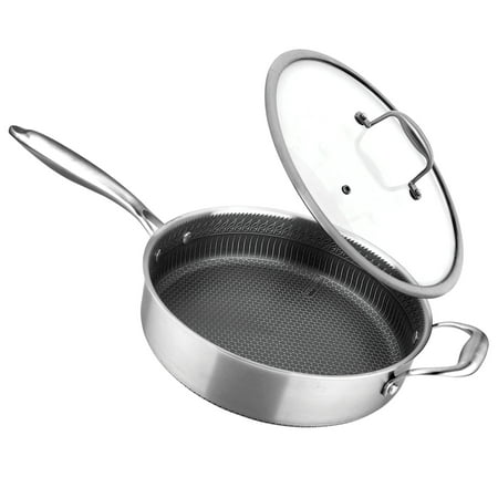 NutriChef Jumbo Cooker with Glass Lid - Triply Stainless Steel Cookware DAKIN Etching Non-Stick Coating Inside and Outside