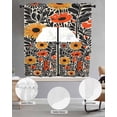 thumbnail image 2 of Orange Yellow Black Swag Curtains for Living Room/Bedroom Windows, Summer Leaf Botanical Tropical Kitchen Curtains and Valances Set 36 Inch Length, Light Filtering Swags Valance Curtain Panels, 2 of 5