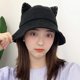 thumbnail image 4 of Women Cartoon Bucket Hat Cute for Rhinestone for Cat Ears Short Brum Party Fishe, 4 of 4