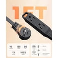 thumbnail image 3 of Cable de extensión DEWENWILS, enchufe plano giratorio de 360°, 1 pie, paquete de 2, 3 of 8