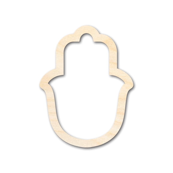 Unfinished Wood Hamsa Outline Shape | DIY Craft Cutout 4" / 1/2"