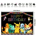 thumbnail image 2 of Pokemon Happy Birthday Anime Cartoon Theme Backdrops Banner Birthday Party Decor Supplies,5.9x3.6ft, 2 of 5