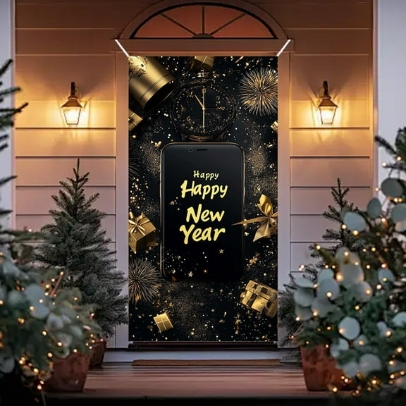 Nilvkv 35 X 71 Inch Christmas Door Cover - Christmas Day Door and Wall Decoration - Festival Party Decoration, Christmas Decorations, CHRlSTMAS-GlFTs