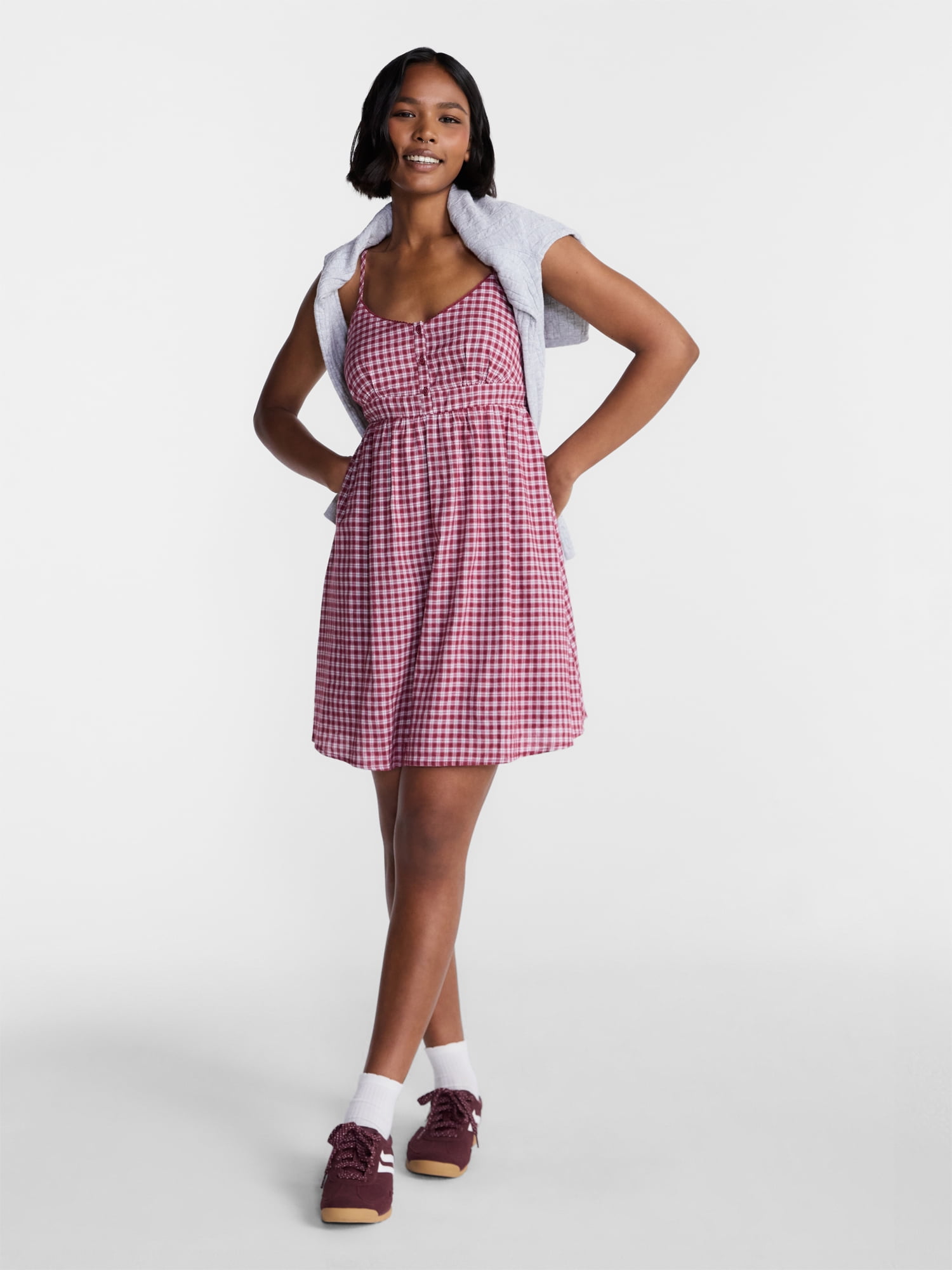 No Boundaries Button Front Mini Dress, Women's XXS-XXL