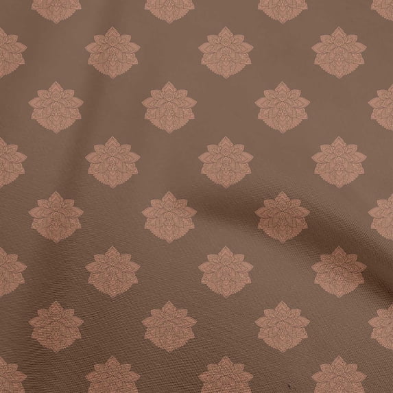 oneOone Georgette Viscose Brown Fabric Asian Block Print Craft Projects Decor Fabric Printed By The Yard 42 Inch Wide