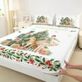 thumbnail image 3 of jejeloiu Xmas Tree Queen Sheet Sets,Christmas Nutcracker,Cozy Decor,4pcs, 3 of 7