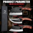 thumbnail image 6 of Professional Butcher Knife Set 3Pcs High Carbon Steel Hand Forged Serbian Cleaver Chef Knife with Ergonomic Rosewood Handles for Kitchen Outdoor Cooking, 6 of 6