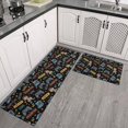 thumbnail image 2 of Game Controller Black Pattern Anti Fatigue Kitchen Rugs Set Of 2, Non Slip Washable Decorative Floor Mats for Kitchen Sink Laundry, 17"x30" and 17"x47", 2 of 5