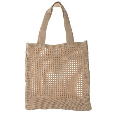 Hollow-out Design Girl Tote Bag Fashion Knitted Tote Bag Woman Storage Bag
