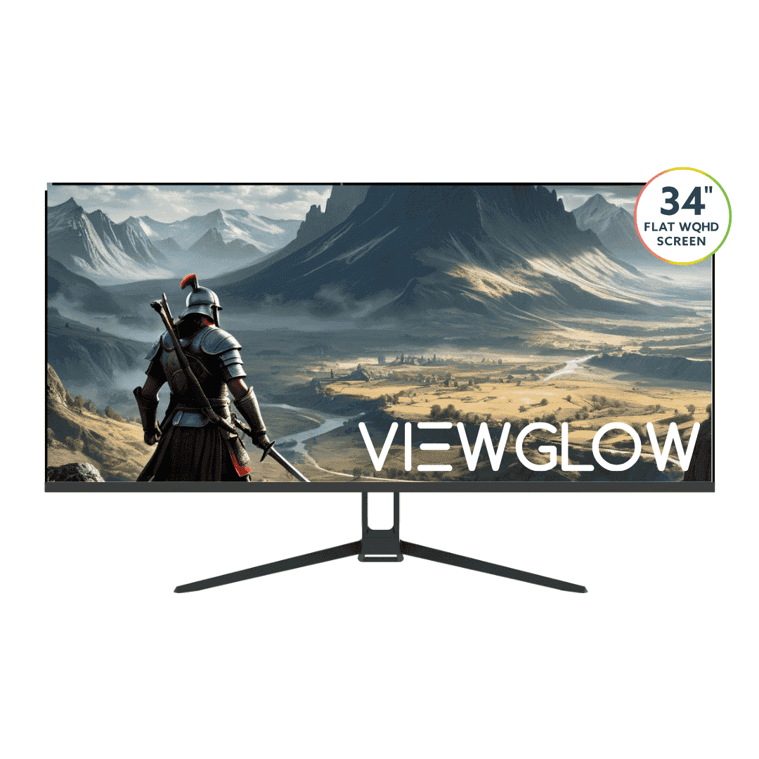 ViewGlow 34" Gaming Monitor, 3440x1440 LED, 1ms Response Time, 100Hz Refresh Rate, Computer Monitor Flat