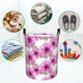 thumbnail image 4 of XMXT Collapsible Laundry Basket, Magenta Flower Print Waterproof Laundry Hampers Storage Baskets Dirty Clothes Hamper, 62L, 4 of 8