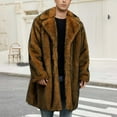thumbnail image 2 of ZACPNCV Mens Long Faux Fur Coat Furry Jacket Lapel Collar Shaggy Jackets Winter Warm Outerwear Parka Overcoat, 2 of 9