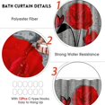 thumbnail image 6 of BSHAPPLUS 16pc Bathroom Sets Red Flower Shower Curtain and Rug Sets Bathroom Decor, Waterproof Shower Curtain with 12 Hooks and Toilet Cover Mat and  Pedestal Rug Set, 6 of 6