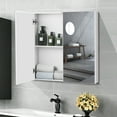 thumbnail image 3 of Costway Bathroom Cabinet Medicine Cabinet Wall Mount Double Door with Shelf and Mirror, 3 of 12