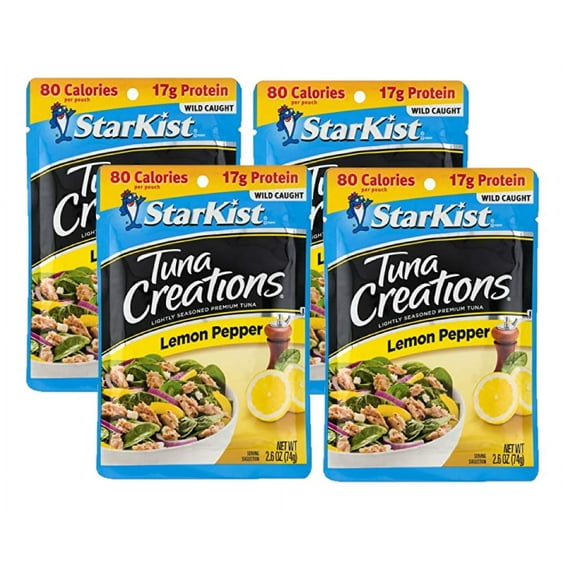 Starkist Tuna Creations, Zesty Lemon Pepper, Single Serve 2.6-Ounce Pouch (Pack of 4)