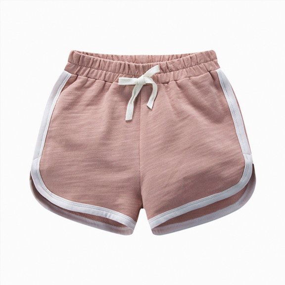KPOPLK Girl's Athletic Shorts with Liner Zipper Pockets Elastic Waist Running Shorts Sports Active Dolphin Shorts for Teen Kids Size 18-24 Months,Pink