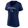 thumbnail image 2 of Women's Geno Smith College Navy Seattle Seahawks Team Wordmark Player Name & Number V-Neck T-Shirt, 2 of 3