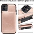 thumbnail image 4 of Case for iPhone 11 with Card Holders, Dual Layer Lightweight Slim Leather iPhone 11 Wallet Case Flip Folio Magnetic Lock Protective Case for Apple iPhone 11 6.1 Inch (2019), Rose Gold, 4 of 13