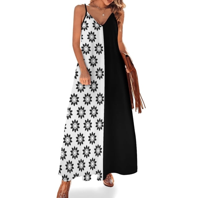 Vestido sin mangas estilo blanco y negro Vestido de dama de honor mujer elegante vestidos de fiesta para mujer 2024