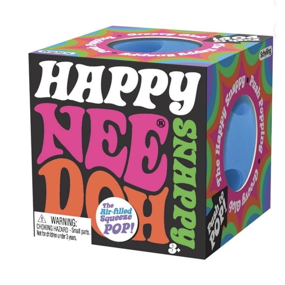 NeeDoh The Groovy Glob Happy Snappy Stress Ball Reliever, (1 color chosen at random)