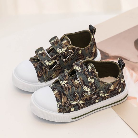 ZHOGXU Children Infant Girls Sneakers Non Slip Flat Sole Comfortable Breathable Sports Shoes For Casual Daily Wear,Army Green,18-24 Months