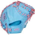 thumbnail image 2 of Rawlings Heart of the Hide Catcher’s Mitt | CM33 Pattern | 33-Inch | RHT | Columbia Blue/Pink, 2 of 2