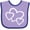 Lavender and Purple, variant on Inktastic Three White Hearts Boys or Girls Baby Bib