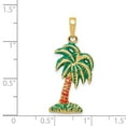 thumbnail image 3 of 14k Yellow Gold Enameled Palm Tree Pendant, 3 of 4