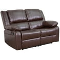 thumbnail image 2 of Flash Furniture Harmony Series Brown LeatherSoft Loveseat with Two Built-In Recliners, 2 of 12