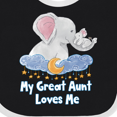 thumbnail image 4 of Inktastic My Great Aunt Loves Me Cute Elephants Clouds Moon and Stars Boys or Girls Baby Bib, 4 of 4