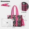 thumbnail image 5 of Teacher Tote Bag,Pioneer Flower Floral Print Pattern Teacher Utility Tote Bag,Large Work Tote Bags for Women with Multiple Pockets,Top Zipper Closure,13.8x10.6x6.7 Inch, 5 of 5