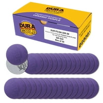 Dura-Gold Premium 320 Grit 2" Purple Film Ceramic Sanding Discs, Box of 30 - Hook & Loop Backing Sandpaper for DA Sander, Drill, Grinder, Rotary Tool - Sand Auto Body Paint, Metal, Wood, Woodworking