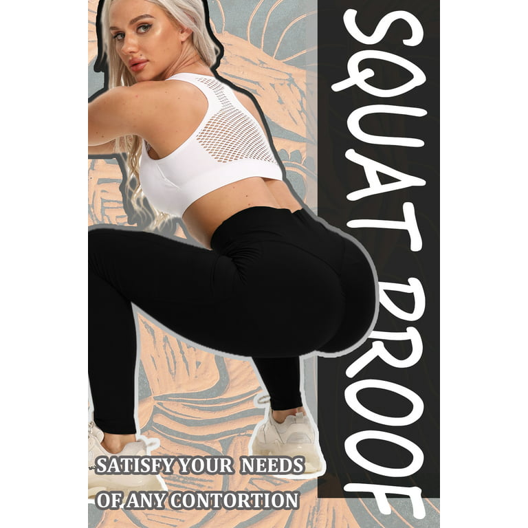 RIOJOY Womens High Waist Yoga Leggings Butt Lift with Pockets for Workout  Sports 