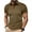 Khaki, variant on IDOPIP Men's Color Block Polo Shirts Classic Button Basic Short Sleeve Shirt Golf Stylish Tops