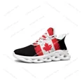 thumbnail image 1 of Zapatillas deportivas planas con bandera canadiense para hombre y mujer, deportivas de alta calidad con cordones de malla, hechas a medida, color blanco, 1 of 6
