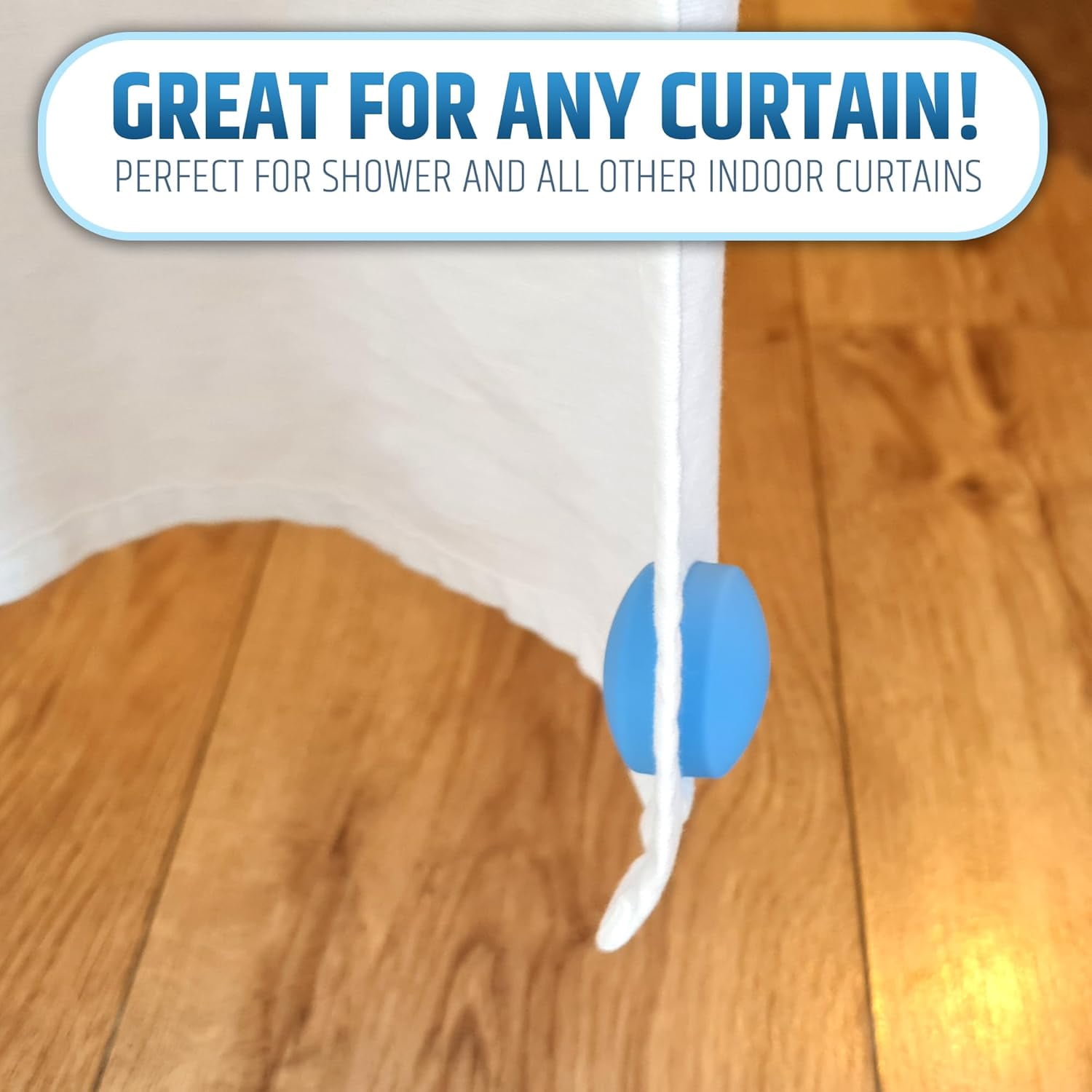 HMMAGNETS Magnetic Shower Curtain Weights with Rustproof Silicone Wrap, Blue, 4 Pairs