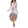 thumbnail image 1 of Vestido Con Hombros Descubiertos Y Estampado Floral Para Mujer Vestido Bohemio Con Columpio De Playa (Blanco M Tmvgtek Mujer, 1 of 7