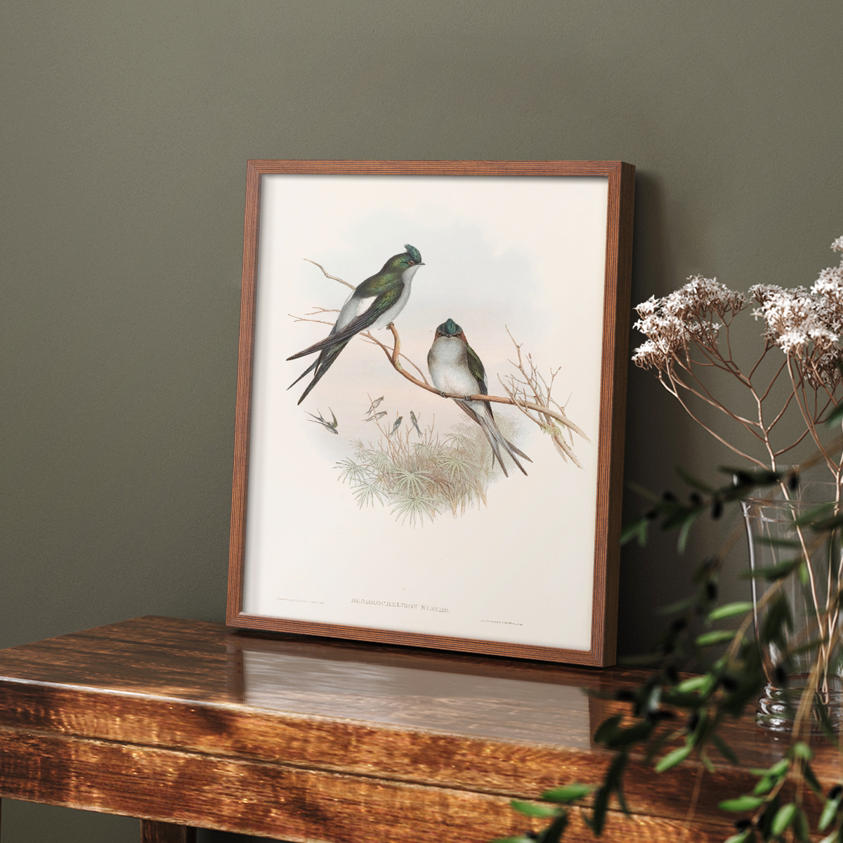 Vintage Animal Print X - 10in. x 8in. Vintage Framed Print in Walnut Wood Frame