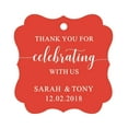 thumbnail image 1 of Darling Souvenir Fancy Frame Custom Paper Tags Thank You For Celebrating With Us Wedding Favor Gift Hang Tags-Red-50 Tags, 1 of 1