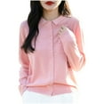 thumbnail image 2 of Ounisa Women Cardigan Sweater Button Down Crew Neck Ribbed Knit Sweater with Pockets, 2 of 3